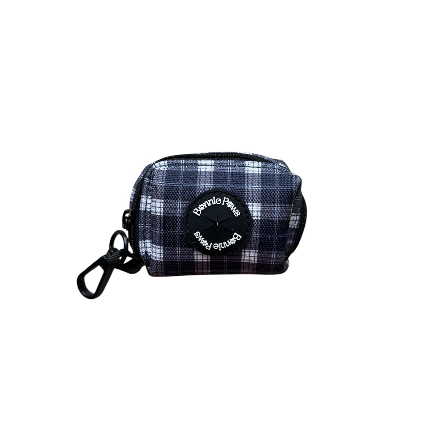 Navy Check Poo Bag Holder